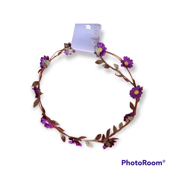 Claire's Purple Floral Girl's Women's Hairband Headband - Picture 1 of 3